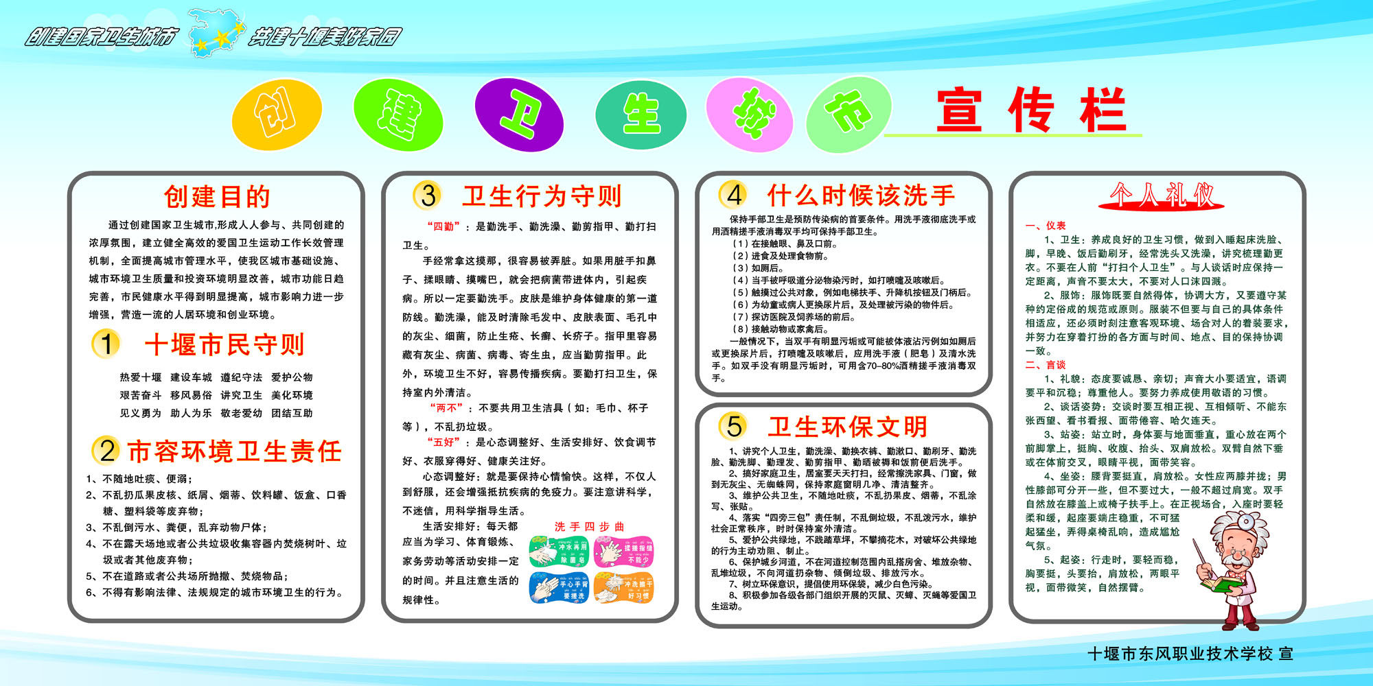 669海报印制展板素材191创建卫生城市宣传栏礼仪守则责任