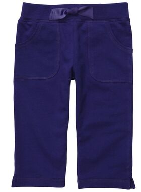 包邮  女童糖果色纯棉毛圈布中裤/七分裤/短裤/热裤 2T-6X 紫色