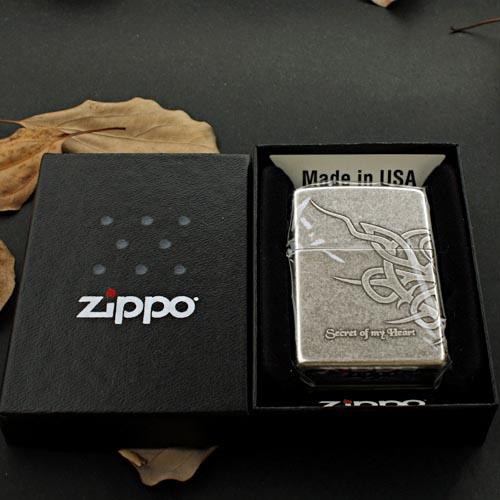 美国原装正品 ZIPPO打火机 韩版 古银三面心愿 深雕 专柜正版限量