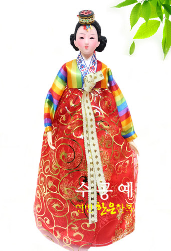 韩国传统工艺韩服人偶