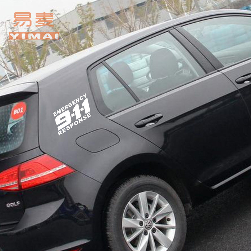 警车车贴 911车贴 搞笑个性 反光车贴 汽车贴 数字 字母 汽车贴纸