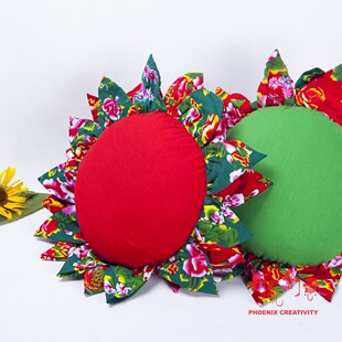 最爱太阳花 靠枕 红绿两面(价格为一只的价格,含芯)