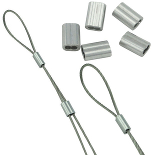 秒杀凉衣架升降晾衣架加厚不锈钢丝绳铝套8字型夹头卡子接头1.5MM