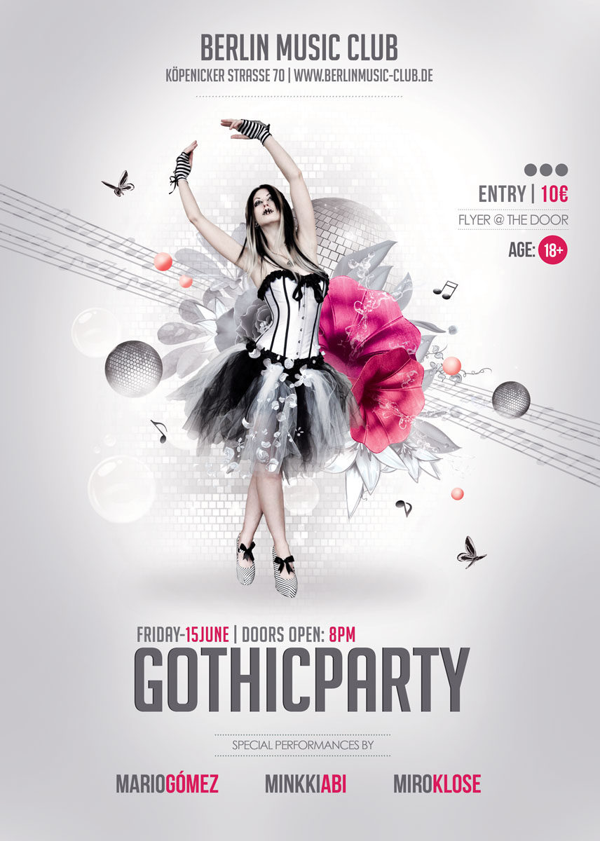 700海报印制海报展板写真喷绘贴纸素材242哥特式热舞派对