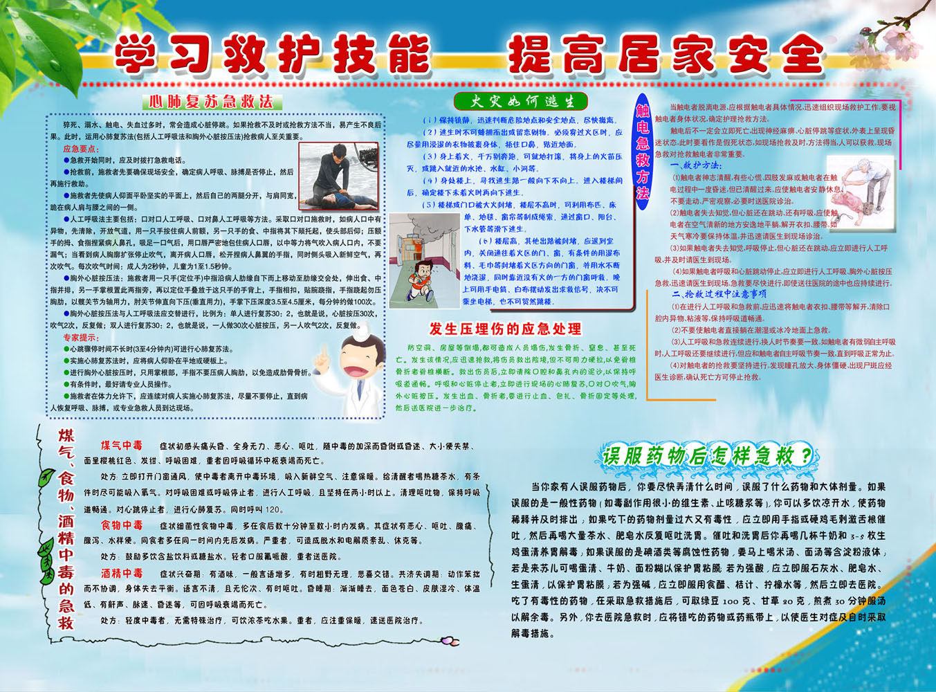 657海报印制展板素材262学习救护技能提高居家安全