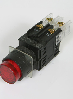 韩国凯昆KACON Φ22mm 红色圆形带LED灯高钮按纽开关 K22-27R01