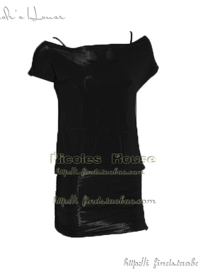 特G家 露肩 褶皱 弹力 包身裙