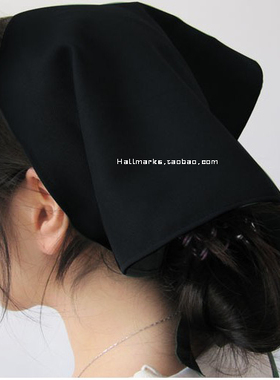 透气易干 围裙袖套头巾 咖啡店 奶茶 饮品冰激凌店工作服头巾黑色