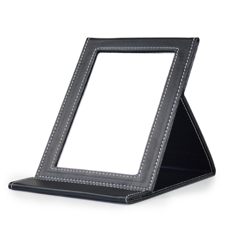 美尚 韩国精致PU皮革折叠台式镜子梳妆镜便携化妆镜随身镜子包邮