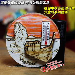 泰国当地带回 普吉攀牙湾美景 特色泰国船 手工木质款冰箱贴