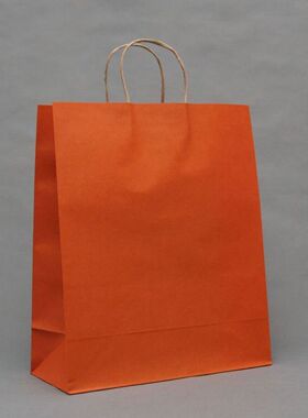 德单款环保橙色购物纸袋特大号42*35*15厘米 13.5圆10个