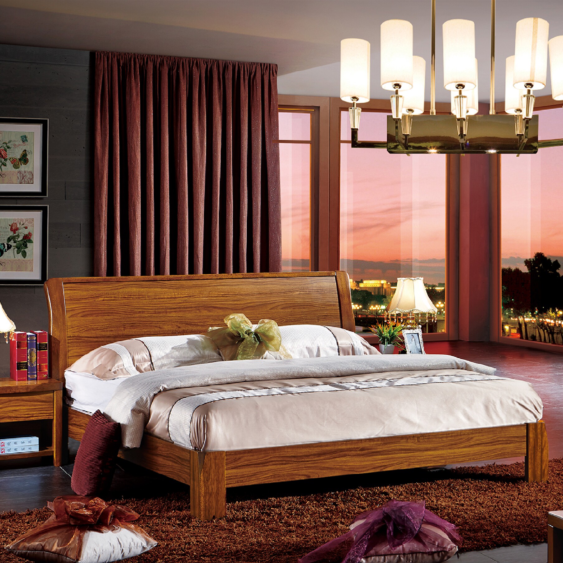 Ugyen Wood color solid wood furniture Double bed 1.8/1.5 M wood bed Air Storage Bed Modern simplicityin the Residential furniture , Beds , Solid wood bed  category - from Buy2taobao.com to provide professional Taobao agent buy service
