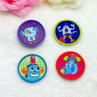 卡通圆形图案布贴补丁贴 儿童宝宝衣服裤子装饰贴花 须要缝的贴布