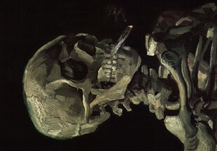 梵高名画skull抽烟的骷髅磁性冰箱贴吸烟有害健康214博物馆礼品