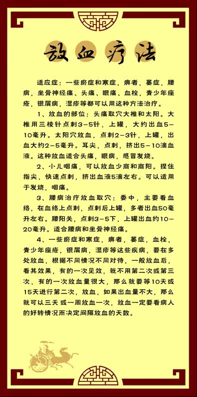 698海报印制展板贴纸挂图画写真喷绘387中医常识放血疗法