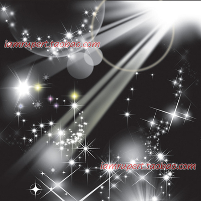 超炫华丽的星光光芒光线 闪闪发光修饰效果PSD分层源文件素材P001