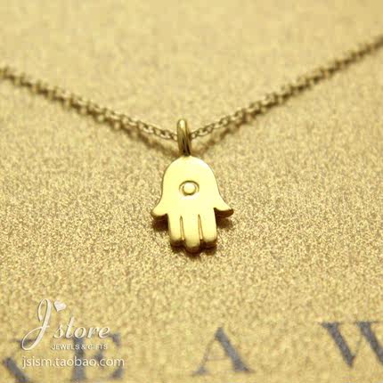 美国Dogeared正品㊣许愿项链※925银/银镀金链 hamsa 小手