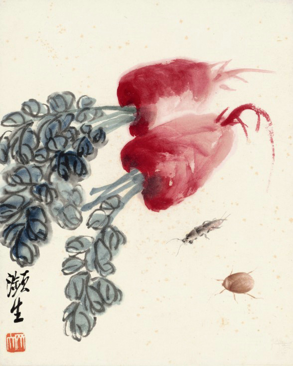 齐白石可惜无声荷花图花鸟画中国画水墨画写意画字画名画复制品
