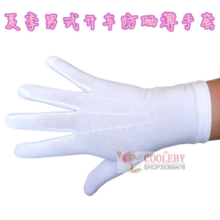 男女超薄白手套礼仪手套纯棉开车防晒手套吸汗透气防紫外线检阅黑
