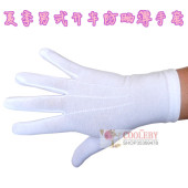 男女超薄白手套礼仪手套纯棉开车防晒手套吸汗透气防紫外线检阅黑