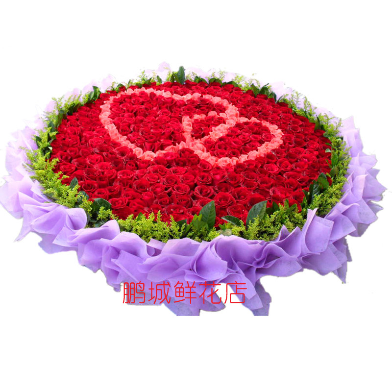 365朵深圳七夕送爱人红玫瑰花束