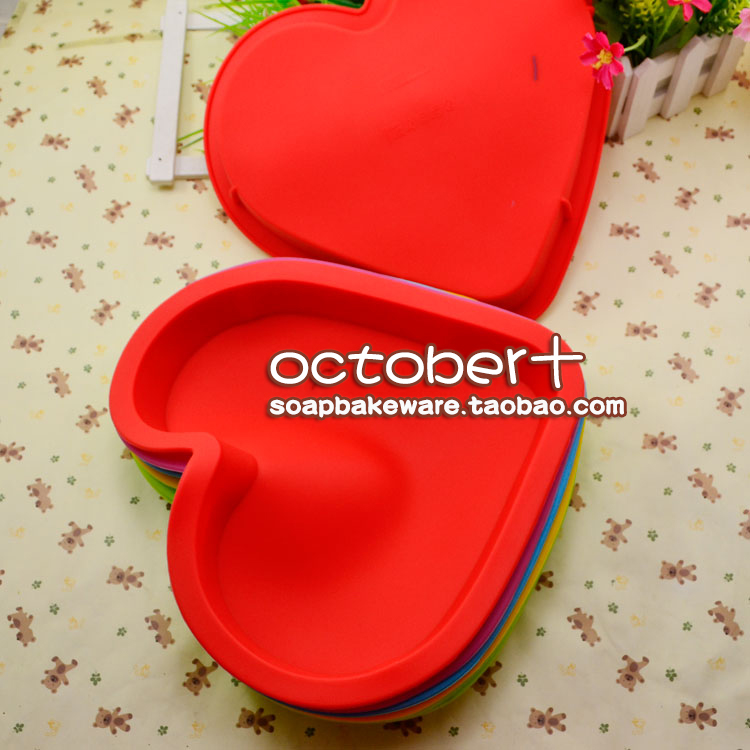 TOLOVE觅爱馆10英寸爱心面包烘焙蛋糕硅胶烤盘模具微波炉可用次品