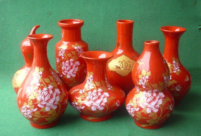 景德镇 陶瓷 瓷器 工艺瓷 【19-24公分中国红 花瓶】促销价,鲜花速递/花卉仿真/绿植园艺,花瓶,淘宝优惠券,粉丝福利购,淘宝优惠卷