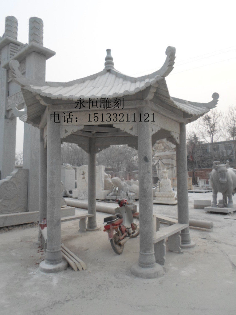 石雕凉亭晚霞红六角亭子大理石遮阳户外休息单双层花岗岩石头亭子在类目 家居饰品, 雕刻工艺, 石雕中 - 来自Buy2taobao.com提供专业的淘宝代购服务