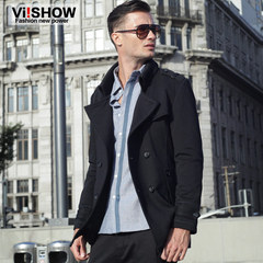 Viishow2014 new winter trench coats men long lapel badges of England in authentic fashion men's jackets