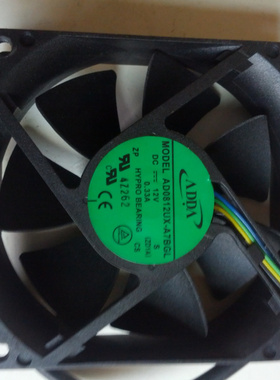 原装台湾ADDA AD0812UX-A7BGL 8025 12V 0.33A 4线温控散热风扇