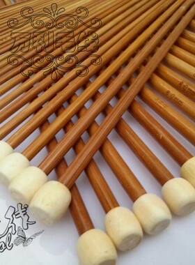 万利DIY手工编织工具 围巾毛衣单尖带头棒针外销碳化竹针粗细全套