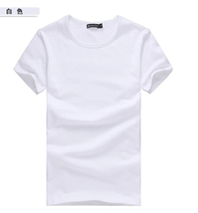 Tinh khiết trắng t-shirt nam giới và phụ nữ ngắn tay lỏng màu rắn t-shirt nửa tay cotton vòng cổ áo sơ mi áo sơ mi quảng cáo áo sơ mi in ấn