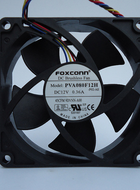 全新原装FOXCONN富士康 PVA080F12H 8020 12V 0.36A 4线戴尔风扇