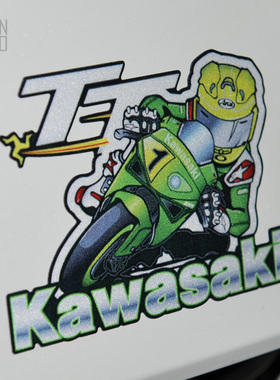 TUTU圖圖車貼-曼岛TT Kawasa 川崎忍者1号赛车 摩托车贴纸反光贴