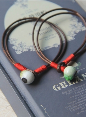 民族风皮质编织手环