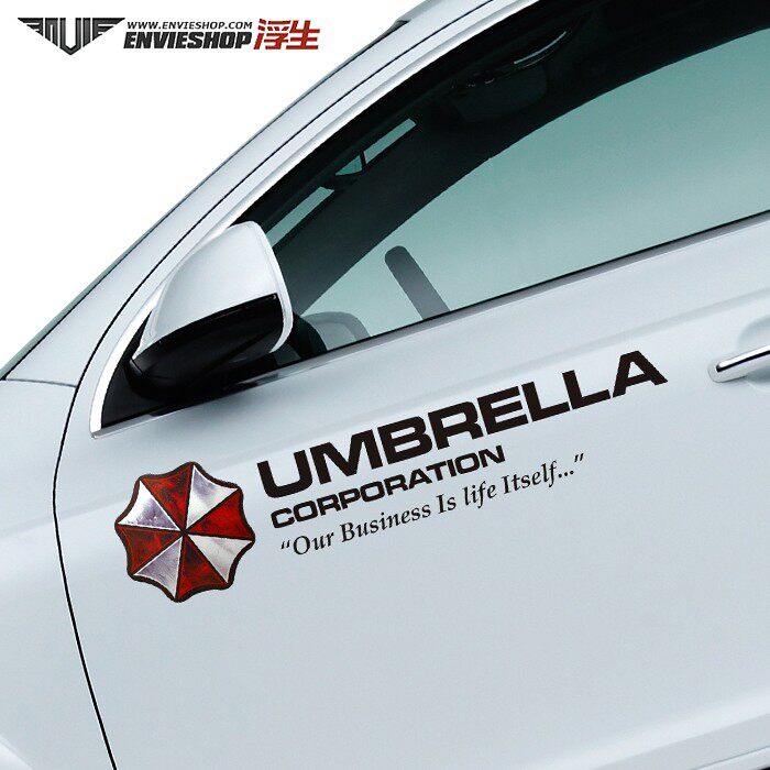 汽车个性生化危机保护伞车贴贴纸安布雷车身贴反光车门玻璃划痕贴