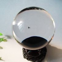 绿晶林 收藏品天然A级直径63mm水晶球摆件