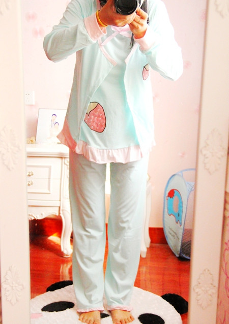 睡衣女士纯棉三件套家居服
