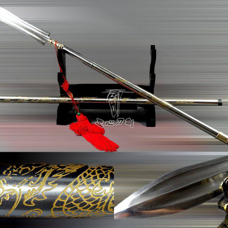 龙泉金龙霸王枪红缨枪兵器镇宅龙脊武术影视未开刃