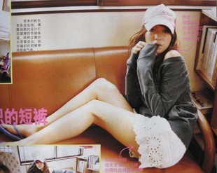 百搭裤 手工钩织VI荐棉线勾花百搭针织短裤 赠衬裤 四角裤 754 热裤