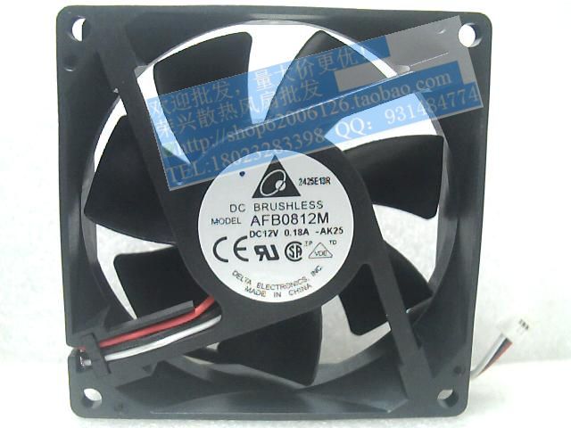 台达DETAL 8025 12V 0.18A 3线 散热风扇 AFB0812M-AK25