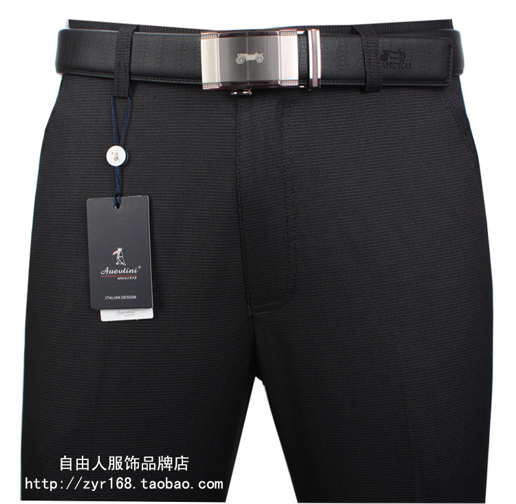 专柜啄木鸟男装 夏季男士中年商务免烫宽松直筒休闲裤 男裤子长裤