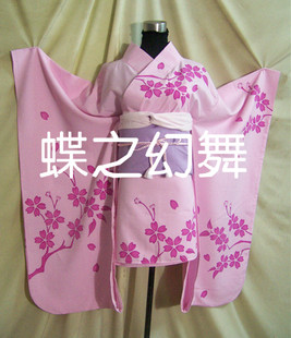 048 和服cos女装 Cosplay和服 粉色手绘短装