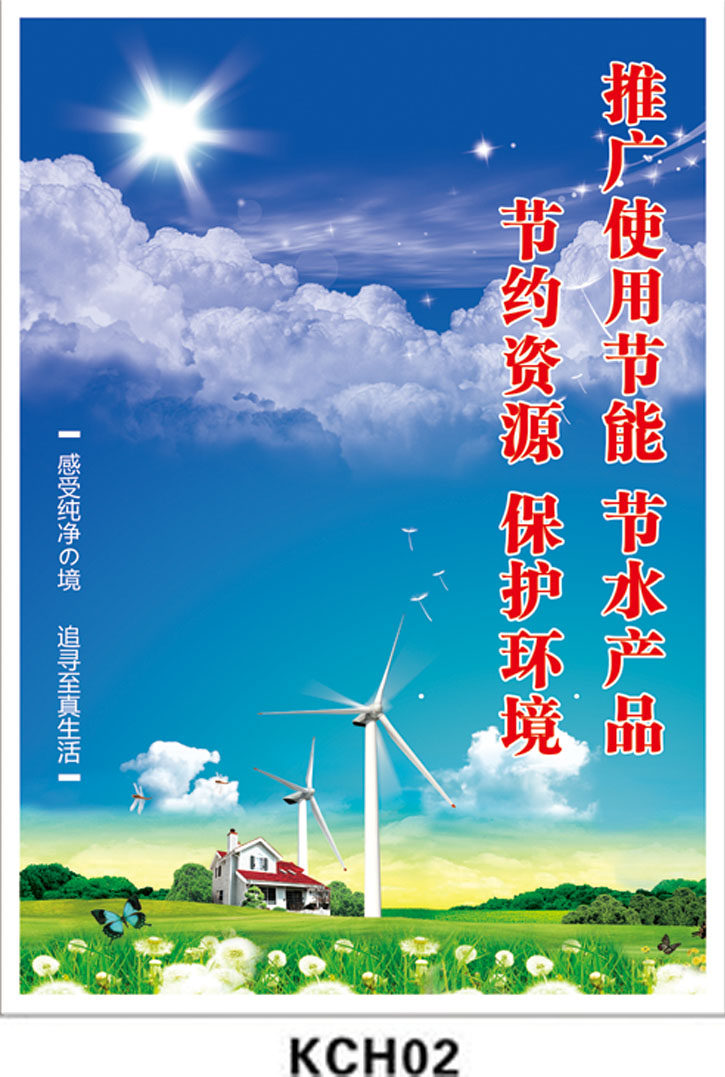 清洁生产标语/挂图/贴画/宣传画/清洁生产宣传海报/节能节水kch02