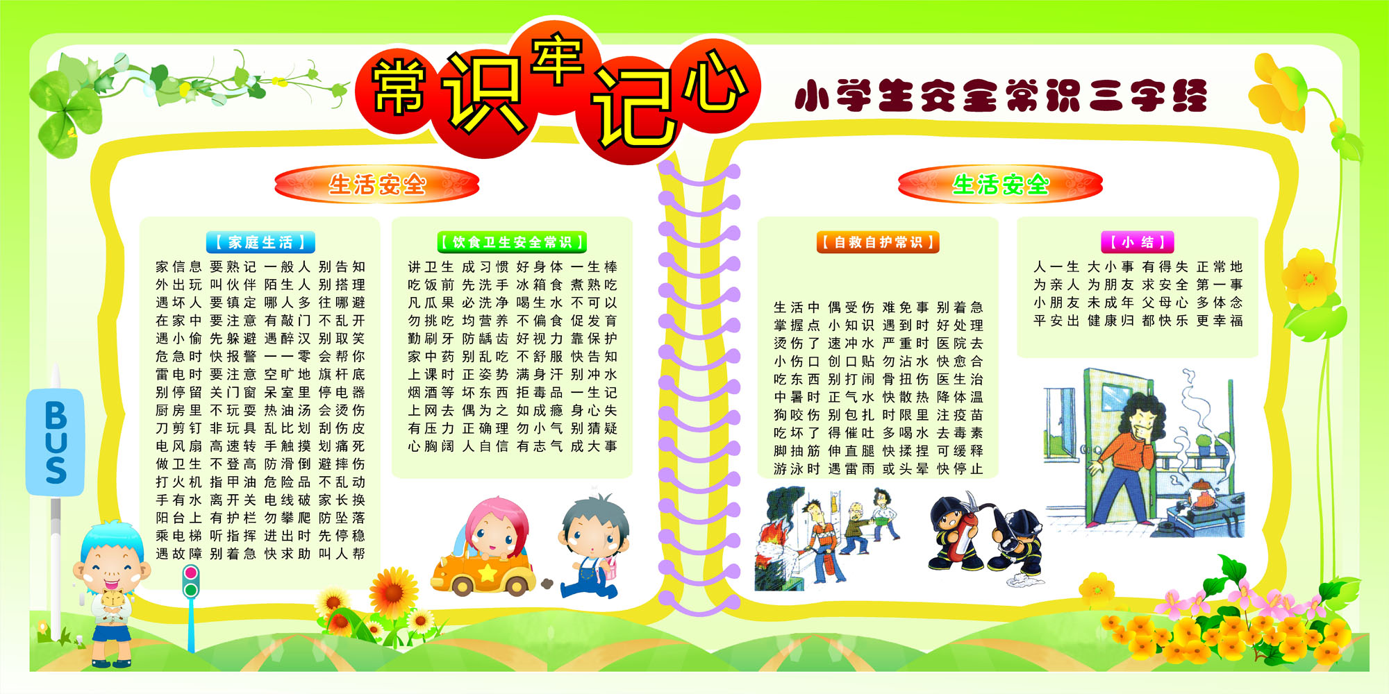 海报印制538设计展板素材305小学生安全常识三字经定制