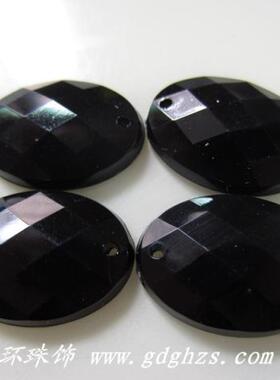 多款可选DIY珠饰材料 10*14mm13*18mm18*25mm黑色椭圆网面手缝钻