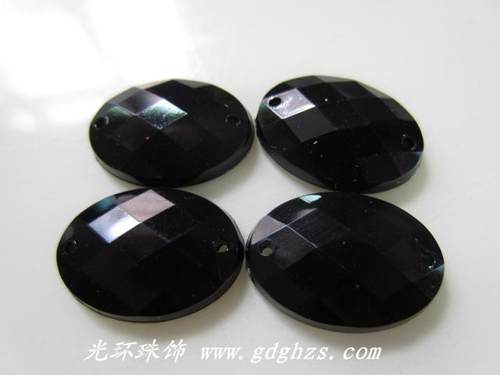 多款可选DIY珠饰材料 10*14mm13*18mm18*25mm黑色椭圆网面手缝钻