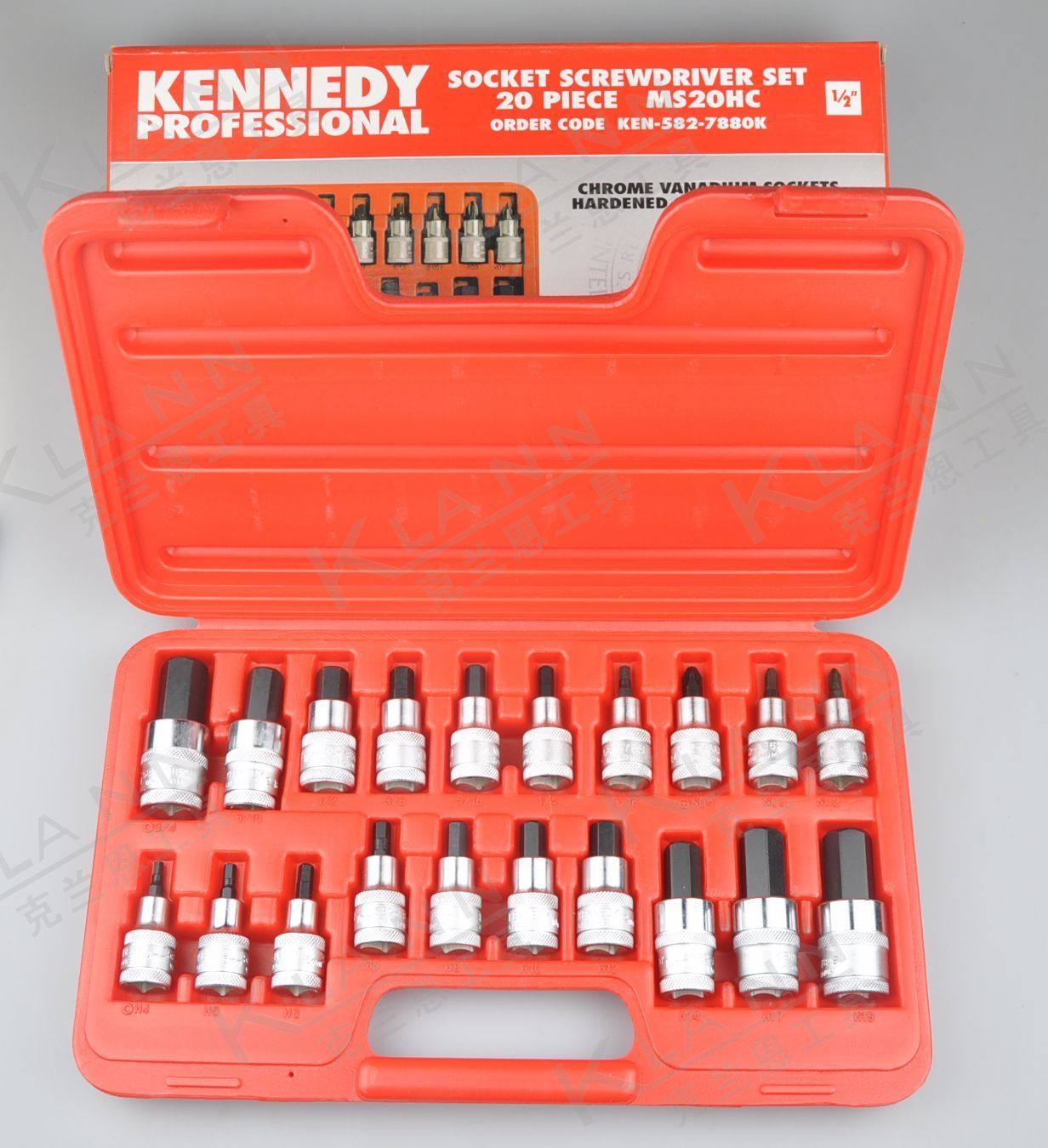 英国kennedy 20件套套筒旋头组ken-582-7880k 克伦威尔工具
