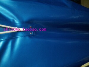 2014进口定做双面光滑金属蓝色乳胶连体带袖包臀短钔时尚修身显腰