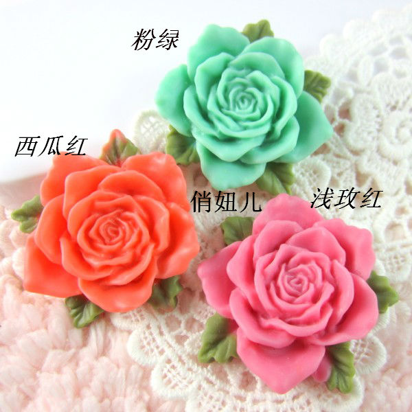 ZAKKA复古带叶大玫瑰花 呛口小辣椒款 diy树脂配件 手机美容材料